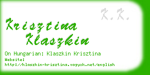 krisztina klaszkin business card